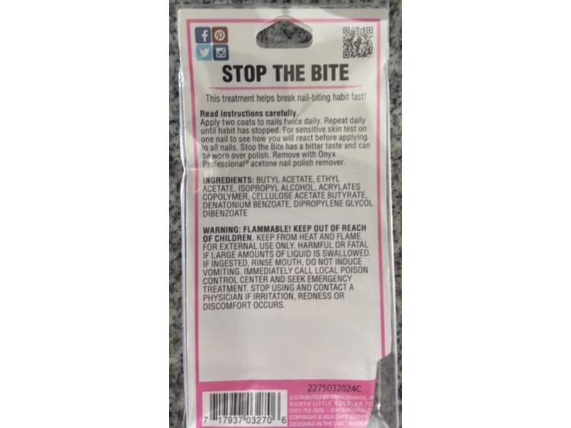 Onyx Professional Stop The Bite Nail Set, 0.5 fl oz/14 mL