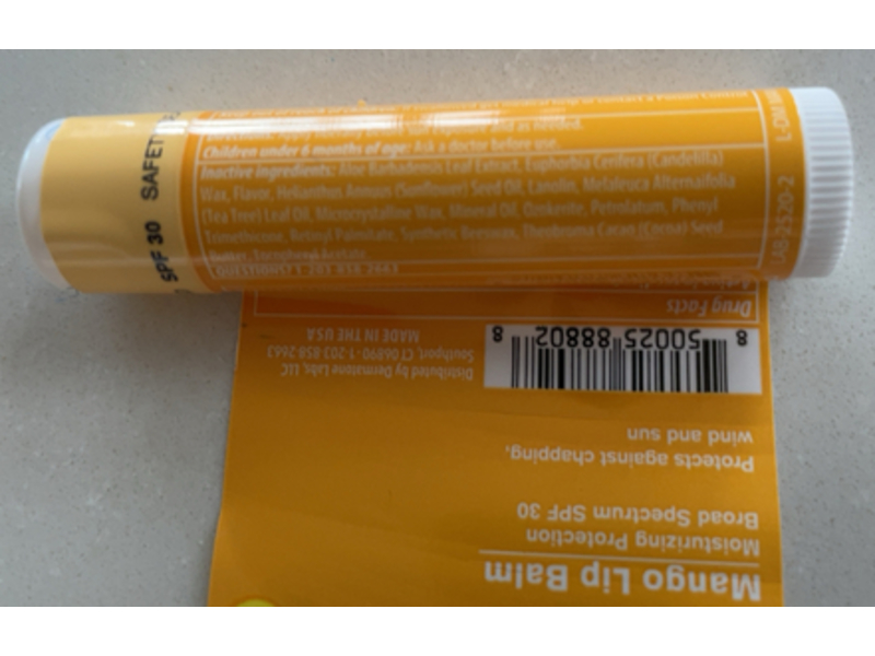 Dermatone Moisturizing Protected Lip Balm, SPF 30, Mango, 0.15 oz/4.2 g