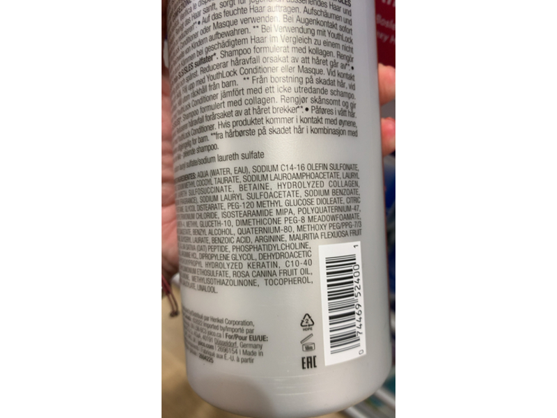 Joico Youth Lock Shampoo Formulated Collagen, 33.8 fl oz/1 L