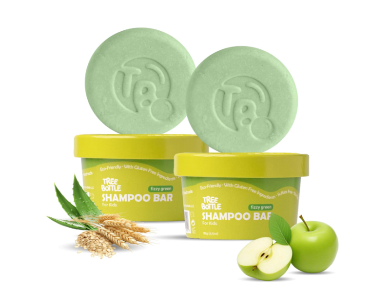 Tree Bottle Kids Shampoo Bar, Fizzy Green, 4.5 oz/115 g, Pack Of 2