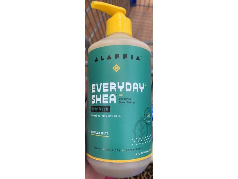 Alaffia Everyday Shea Body Wash, Vanilla Mint, 16 fl oz / 476 mL