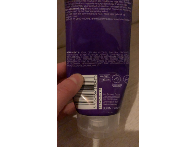 John Frieda Frizz Ease Miraculous Recovery Repairing Conditioner, 250 mL