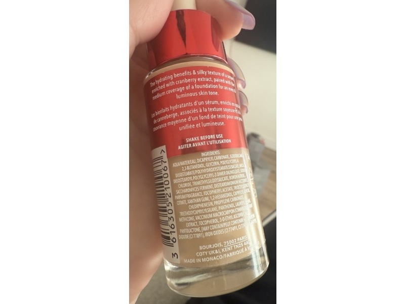 Bourjois Paris Healthy Mix Radiant Serum Foundation, 51W Light Vanilla, 1 fl oz