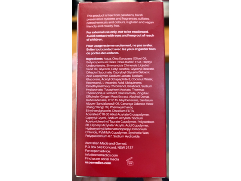 O Cosmedics Professional Strength Immortal Cream with V8 Peptide Complex, 1.8 oz/50 g