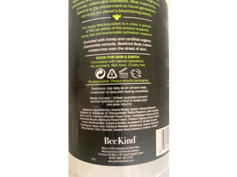 Gilchrist & Soames Bee Kind Body Lotion, Honey & Chamomile Extracts, 15.5 fl oz/458 mL