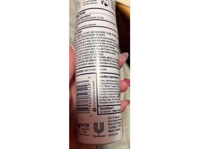 Dove Antiperspirant Deodorant Dry Spray, Coconut Water & Lime, 3.8 fl oz/107 g, Pac Of 3