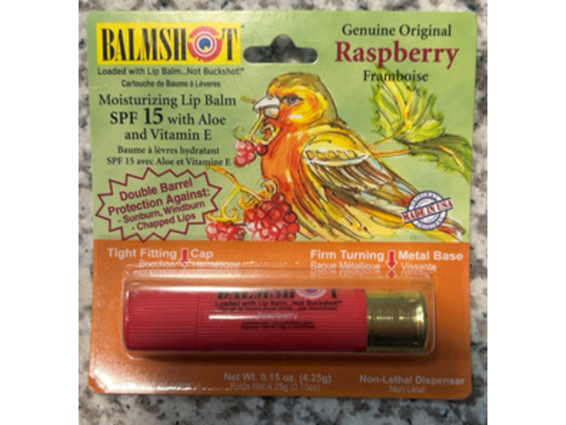 Balmshot Lip Balm, Raspberry, 0.15 oz/4.25 g