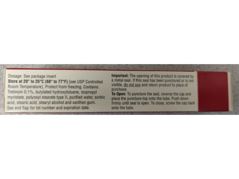 Tretinoin Cream Usp, 0.1%, 45 g Taro (RX)