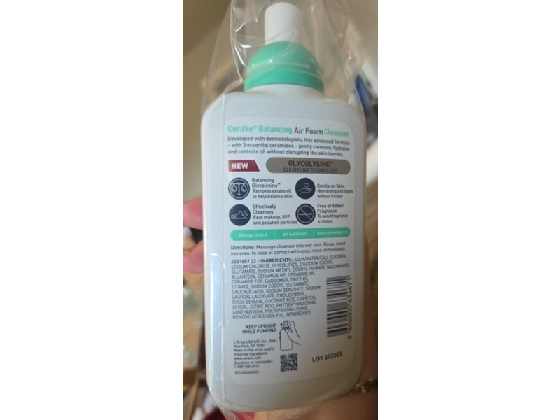 CeraVe Balancing Air Foam Facial Cleanser, 8 fl oz/237 mL