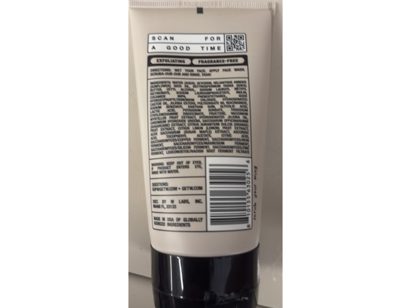 W By Jake Paul Everyday Face Wash, Unscented, 5 oz/141.7 g