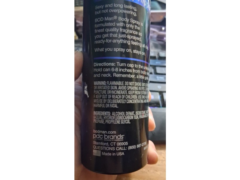 Bod Man Clean & Energizing Fragrance Body Spray, Ripped Abs, 6 oz/170 g