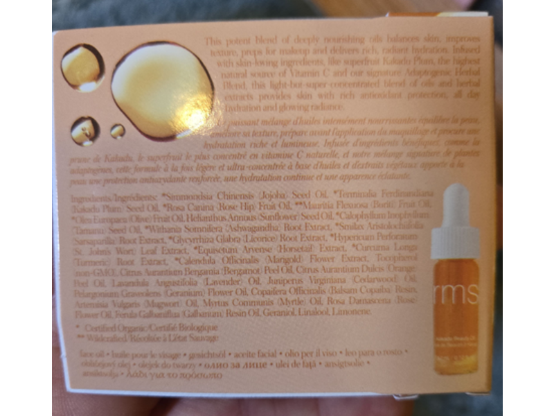 RMS Beauty Kakadu Beauty Oil, 0.12 fl oz/37 mL