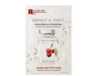 Rajani MD Bright & Tight Vitalizing & Hydrating Korean Peptides Sheet Mask, Cherry, Cocoa & Hyaluronic, 1.01 fl oz/30 mL - thumbnail 1