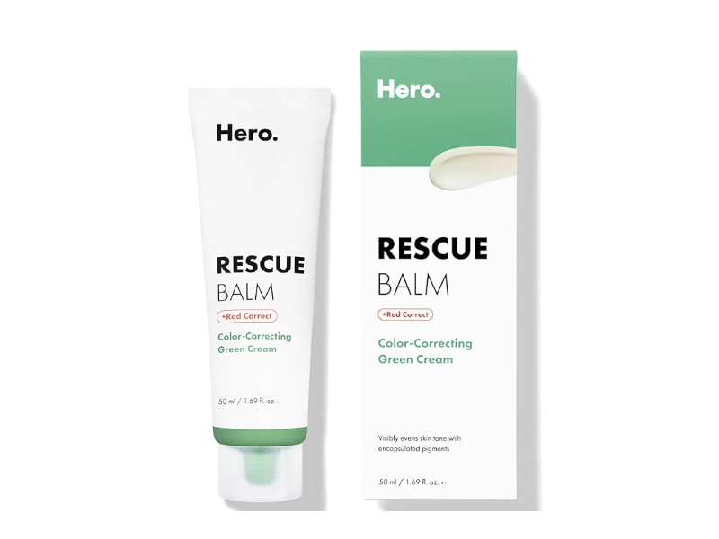 Hero. Rescue Balm +Red Correct Color-Correcting Green Cream, 1.69 fl oz/50 mL