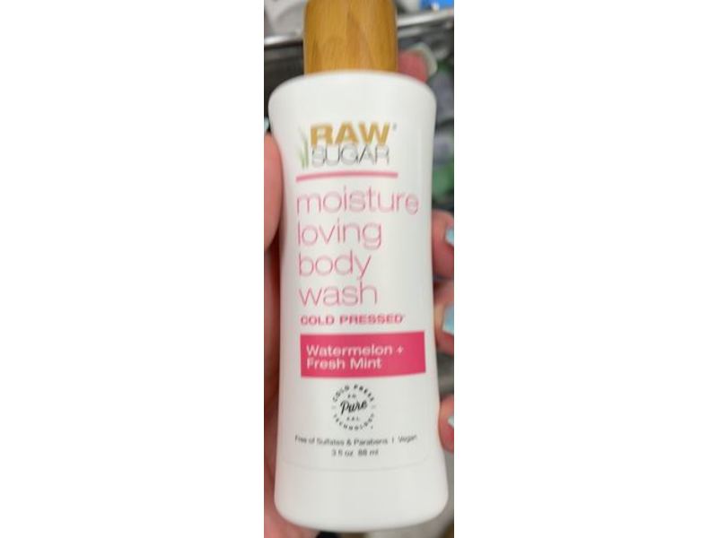 Raw Sugar Moisture Loving Body Wash, Watermelon + Fresh Mint, 3 fl oz/88 mL