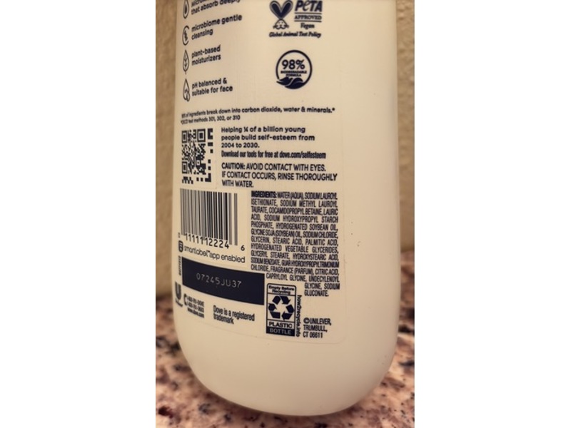 Dove Sensitive Body Wash, 20 fl oz