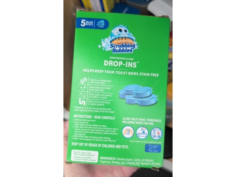 Scrubbing Bubbles Continuous Clean Drop-Ins Toilet Bowl Tablets, 5 Count