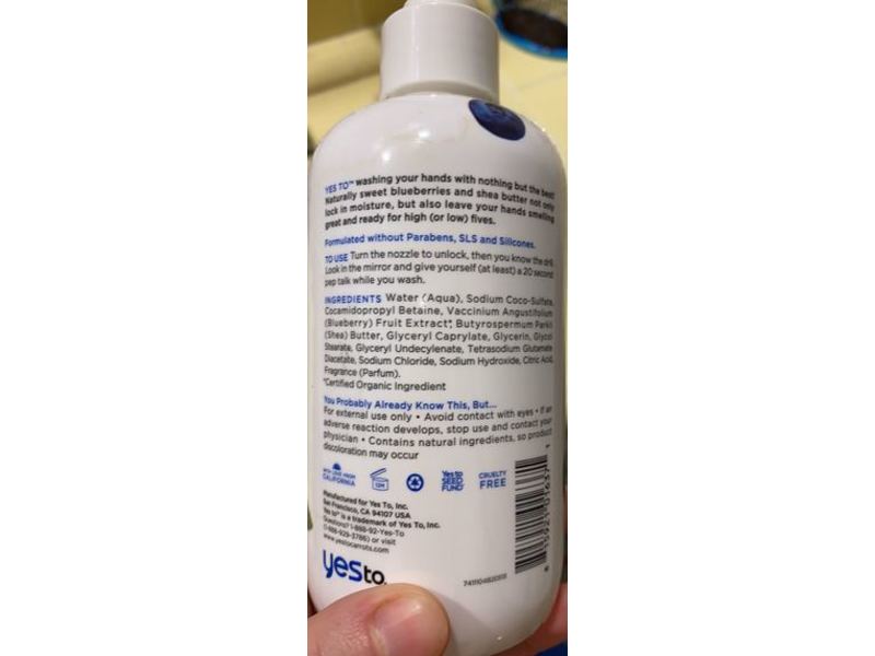 Yes To Blueberries Shea Liquid Hand Soap, 12 fl oz/350 mL