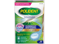 Polident Antibacterial Dental Cleanser, Overnight Whitening, 30 Tablets, - Image 2