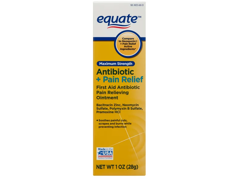 Equate First Aid Antibiotic Pain Relieving Ointment, 1 oz/28 g