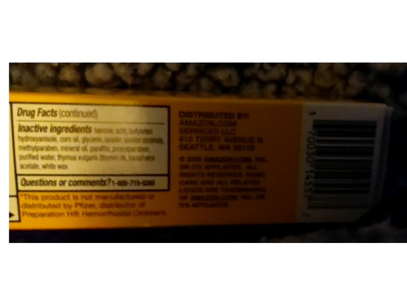 Amazon Basic Care Hemorrhoid Ointment, 2 oz/57 g