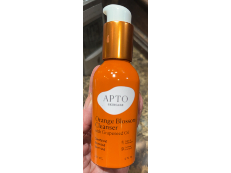 Apto Skincare Orange Blossom Cleanser, Grapeseed Oil, 4 fl oz/120 mL