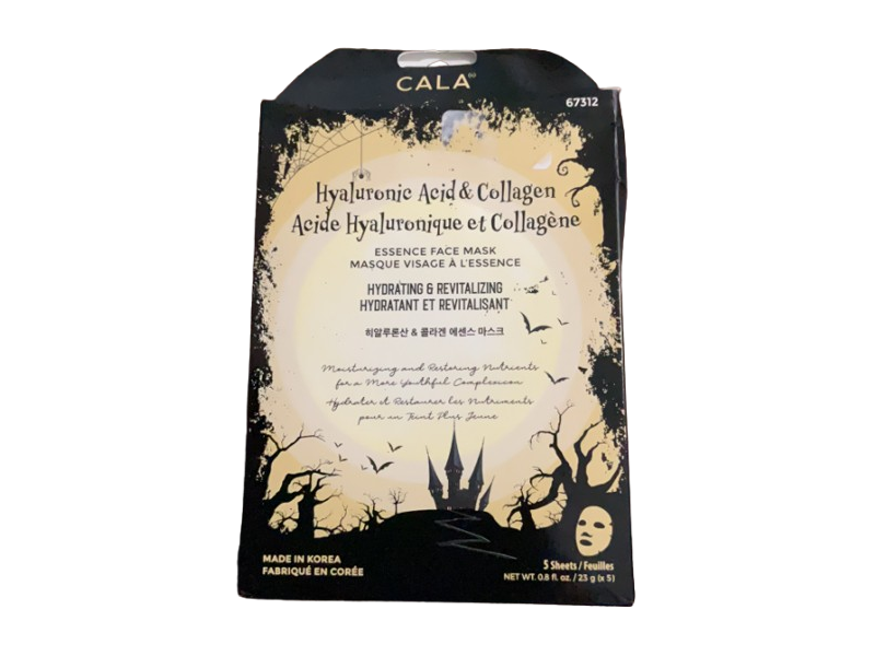 Cala Hydrating & Revitalizing Essence Face Masks, Hyaluronic Acid & Collagen, 0.8 fl oz/23 g, 5 Count