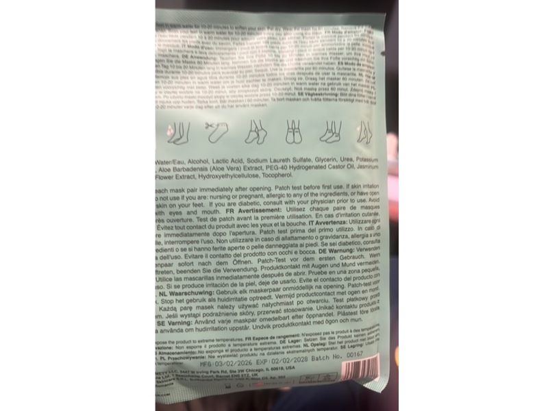 Plantifique Foot Peeling Mask, Aloe Vera, 2.36 fl oz/70 mL