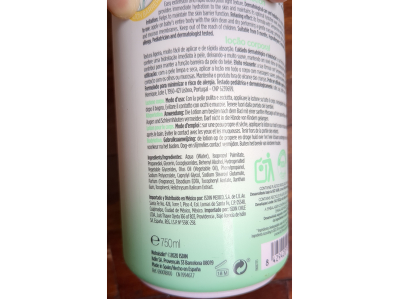 ISDIN Baby Naturals Body Lotion, 750 mL