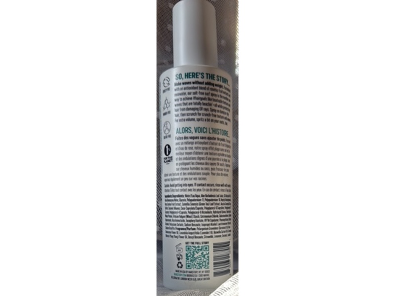 Hairstory Undressed Salt Free Texturizing Spray, 8 fl oz/236 mL