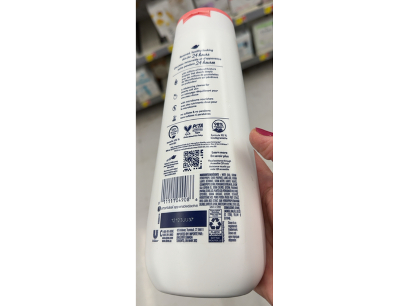 Dove Rebalancing Body Wash, White Peach & Rice Milk, 20 fl oz/591 mL