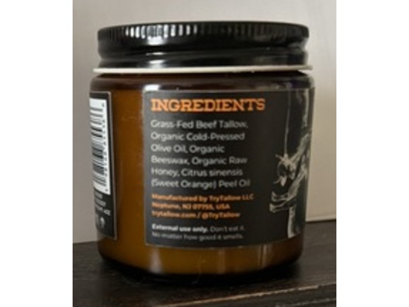 TryTallow Grass-Fed Tallow Balm, Citrus Bloom, 4 oz