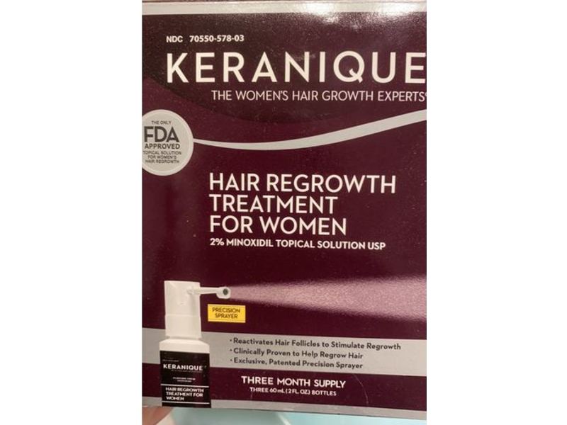 Keranique Hair Regrowth Treatment, 3 Month Supply, 2 fl oz/60 mL