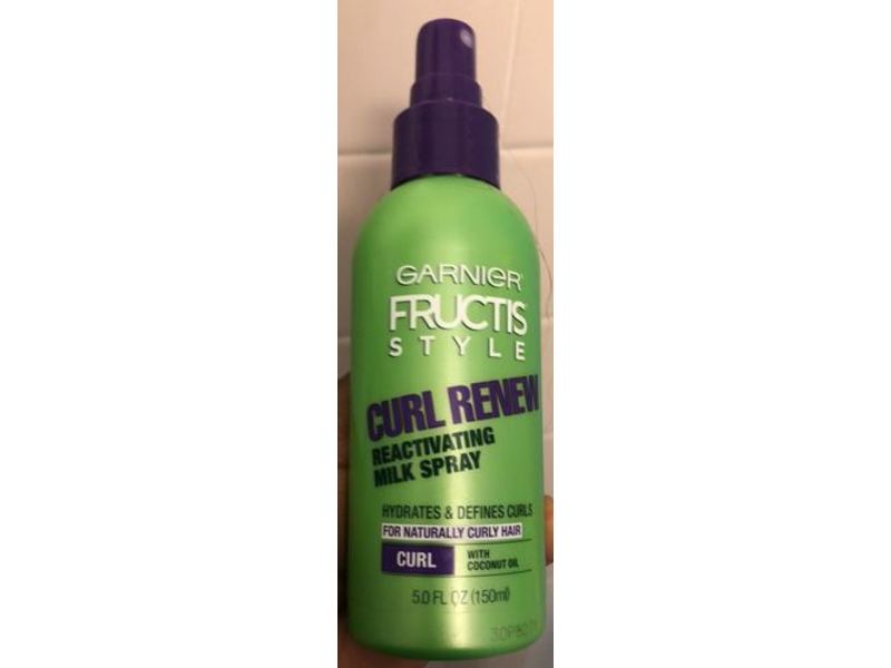 Garnier Fructis Style Curl Renew Reactivating Milk Spray, Coconut Oil, 5 fl oz/150 mL