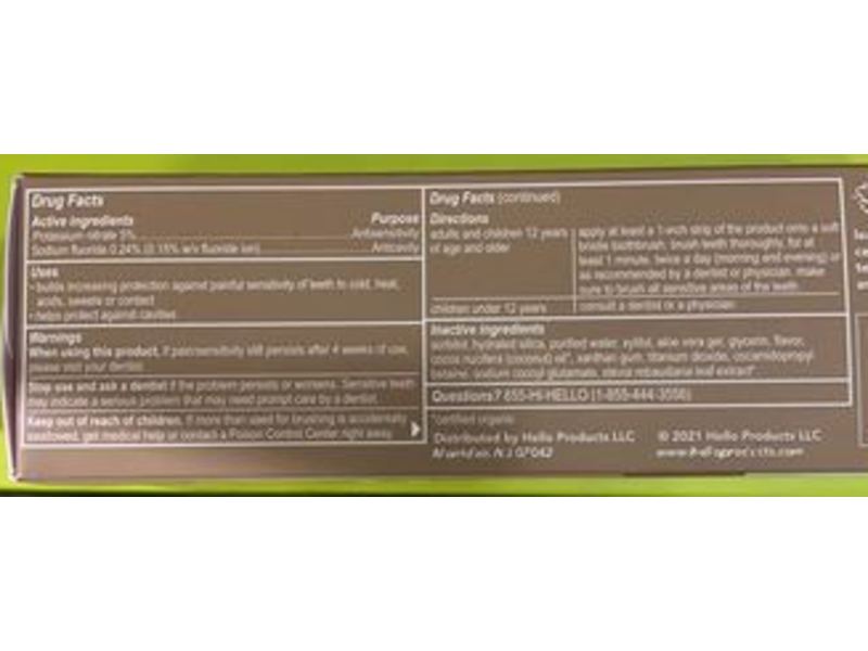 Hello Fluoride Toothpaste , Fresh + Fab Soothing Mint Flavor, 4.0 oz/113 g