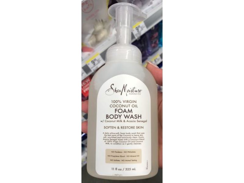 SheaMoisture 100% Virgin Coconut Oil Foam Body Wash, 11 fl oz