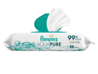 Pampers Aqua Pure Wipes, Fragrance Free, 56 Count - thumbnail 1