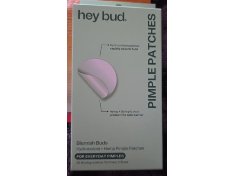 Hey Bud Pimple Patches, Hydrocolloid + Hemp, 48 Count