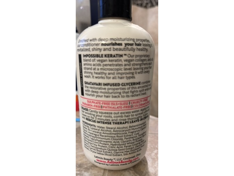 Latinus Beauty Lu Impossible Keratin Deep Conditioner, 12 fl oz
