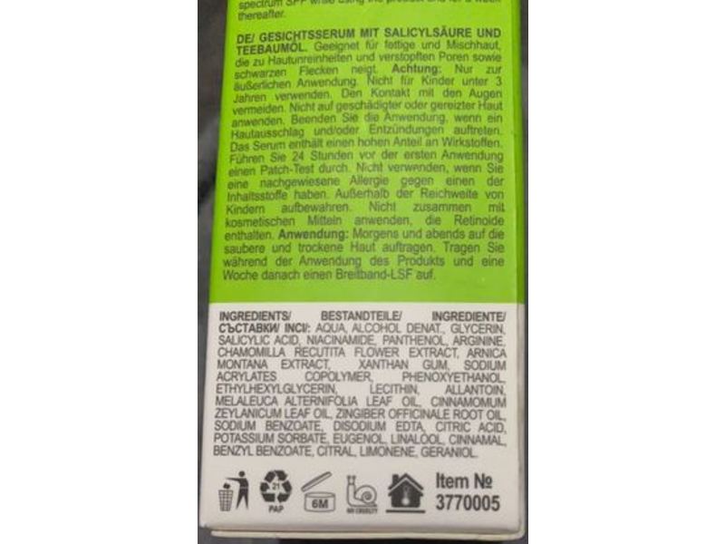 Skincyclopedia Bha Face Serum, Tea Tree, 1.01 fl oz/30 mL