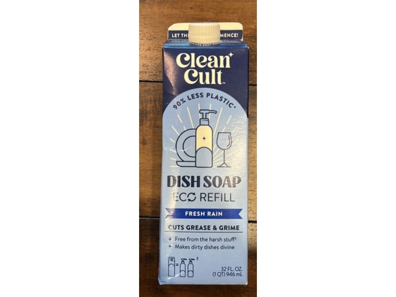 Cleancult Dish Soap, Fresh Rain, 32 fl oz/946 mL