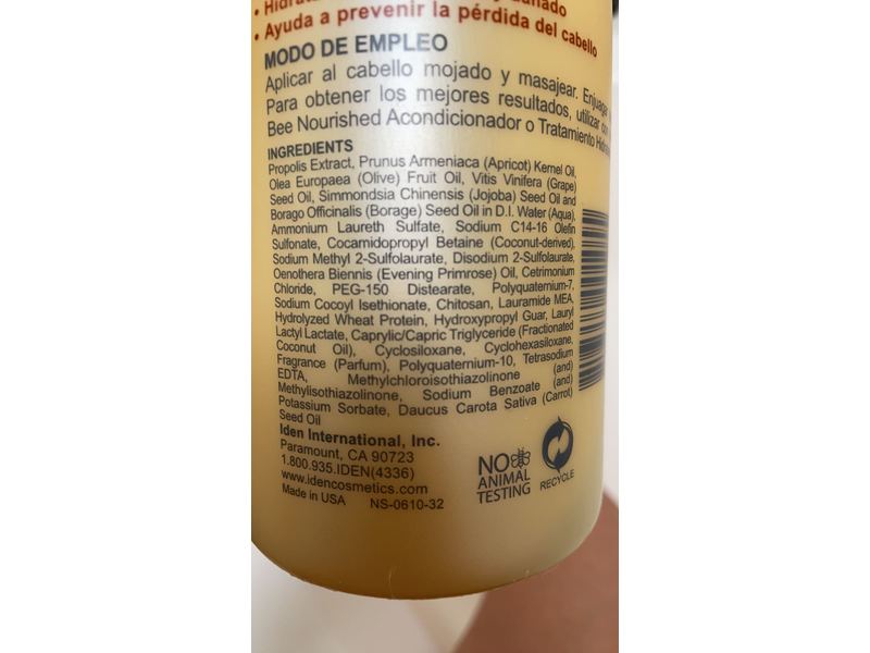 Iden Bee Propolis Bee Nourished Shampoo, 32 fl oz/946 mL