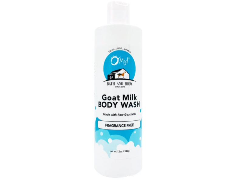 O My! Goat Milk Body Wash, Fragrance Free, 12 fl oz/340 g