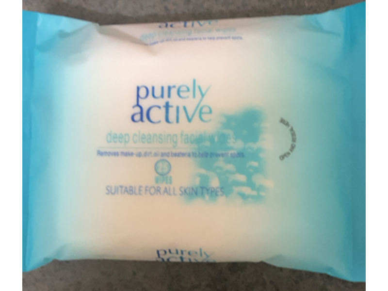 Purely Active Deep Cleansing Facial Wipes, 25 Count