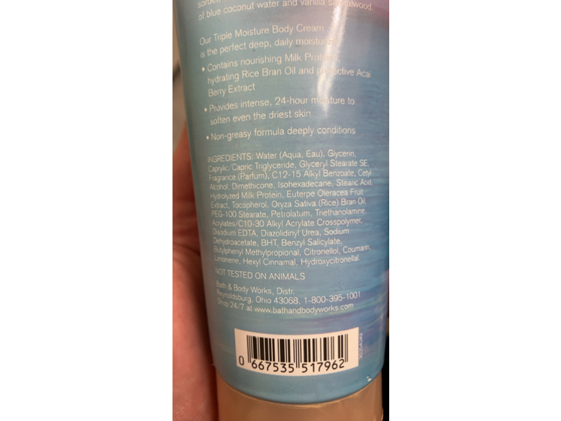 Bath & Body Works Triple Moisture Body Cream, Endless Weekend, 8 oz/226 g