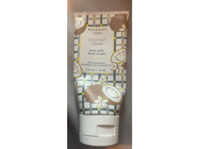 Beekman 1802 Goat Milk Hand Cream, Coconut Cream, 2 fl oz/59 mL