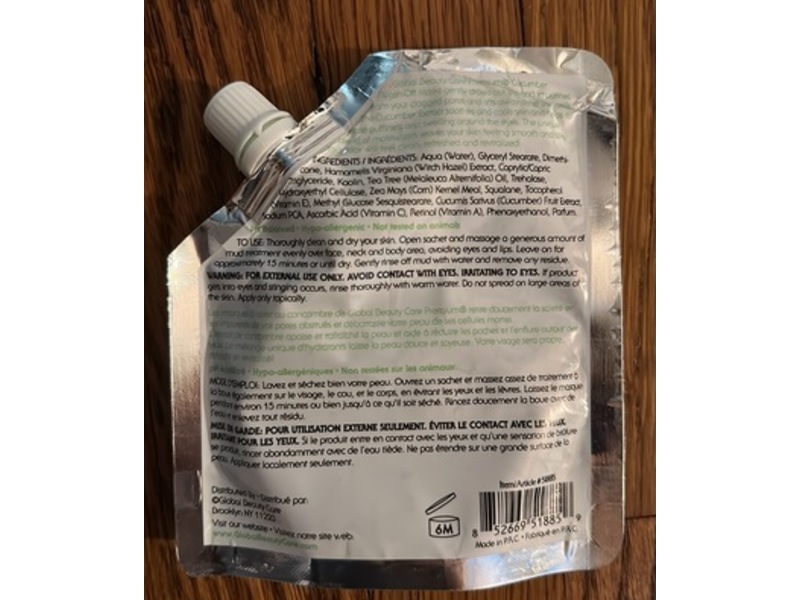 Global Beauty Care Wash-Off Mask, Cucumber, 5 fl oz/150 mL