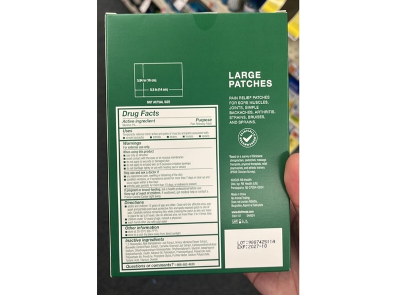 Biofreeze Large Menthol-Pain Relieving Patch, 12 Count