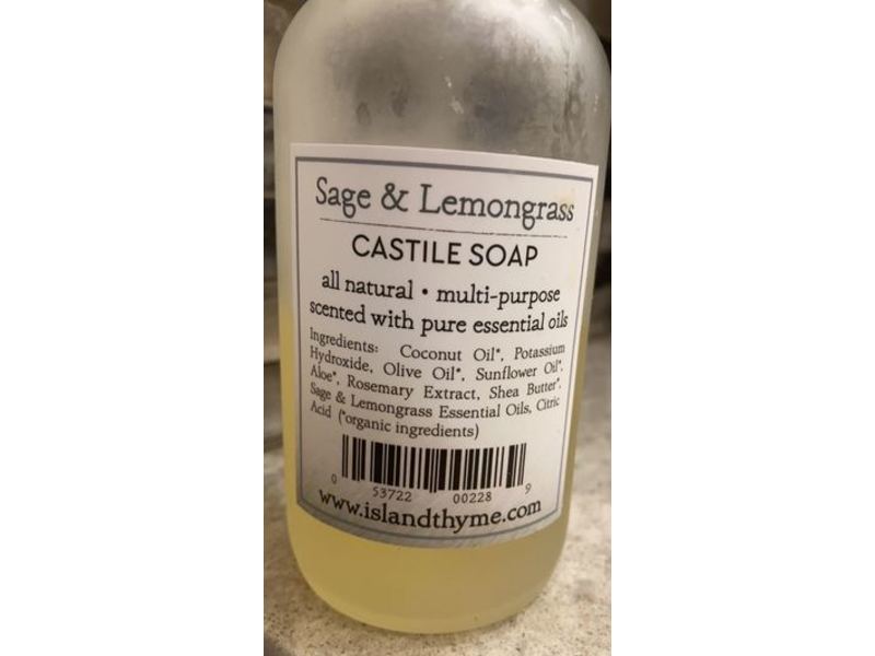 Island Thyme Hands & Body Castile Soap, Sage & Lemongrass, 8 fl oz