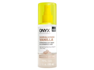Onyx Professional Hydrating Dry Body Oil & Essence Duo, Sandalwood Vanilla, 3.7 fl oz/110 mL
